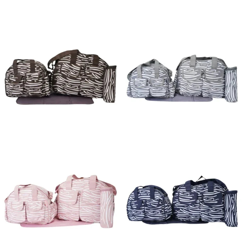 Sunshine 4 Piece Baby Diaper Bag Set  Navy Blue Stripes Stylish  Functional for Moms on the Go