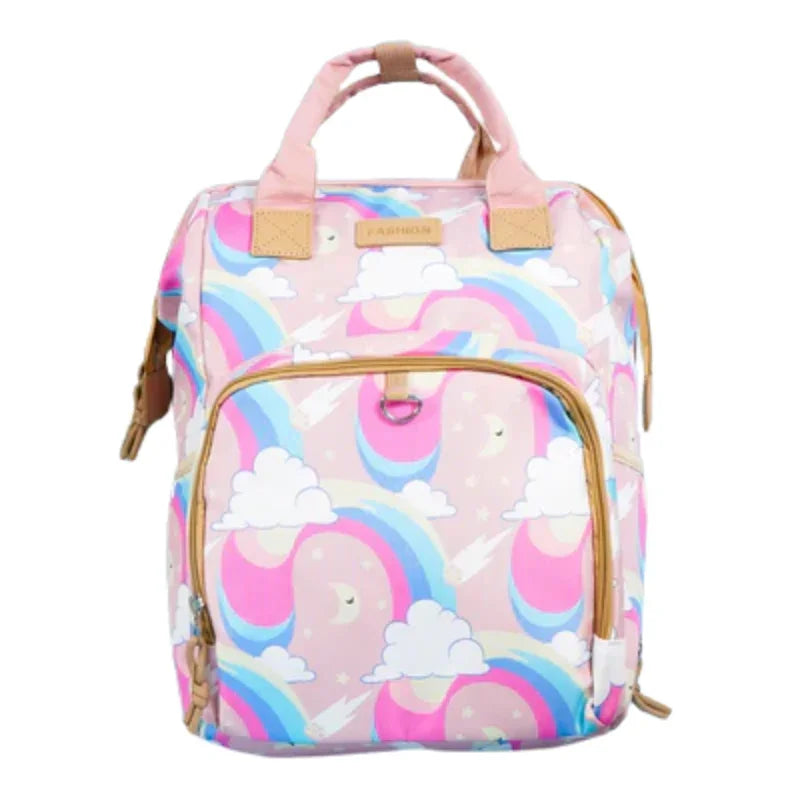 Sunshine Waterproof Rainbow Baby Diaper Bag Sea Green Stylish Spacious for On the Go Moms