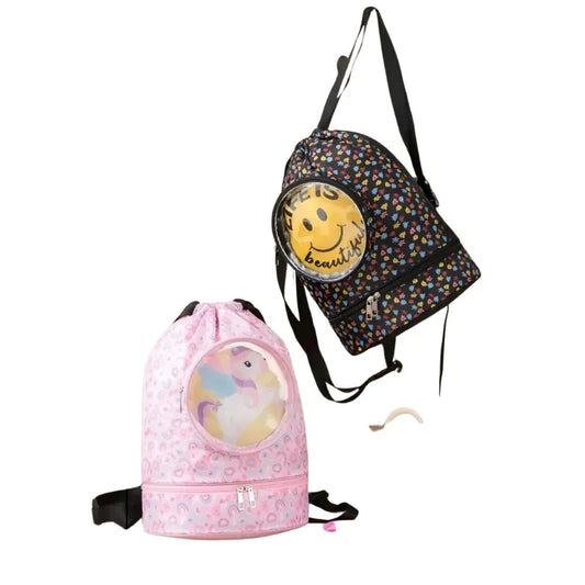 Glassy SKY Cute Swim Backpack  Beach  Pool  Sports  Bag with Wet Clothes  Shoe Compartment