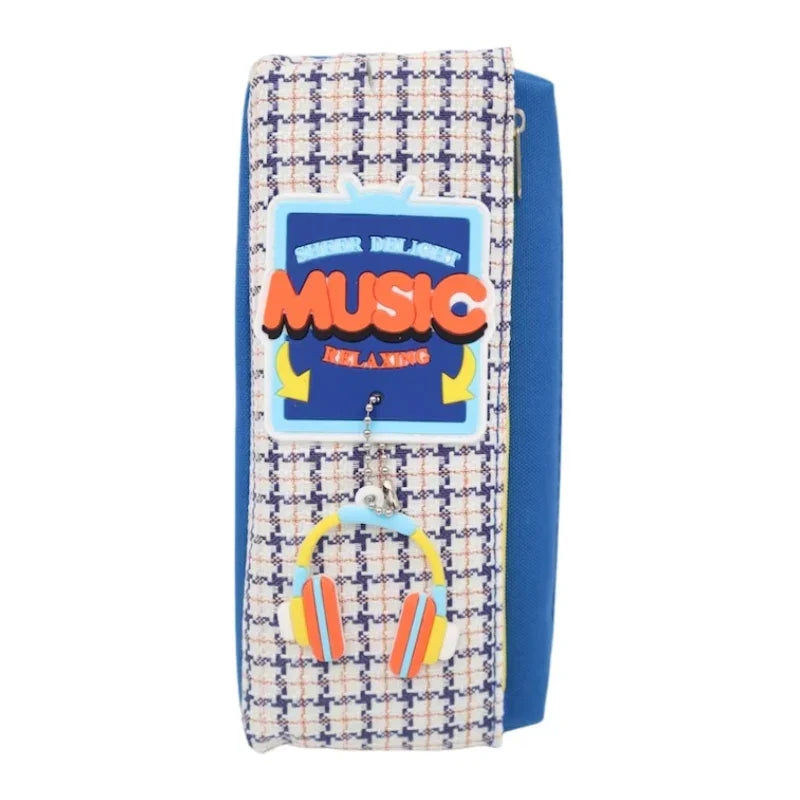Music Designed Pencil Case With 2 Compartments