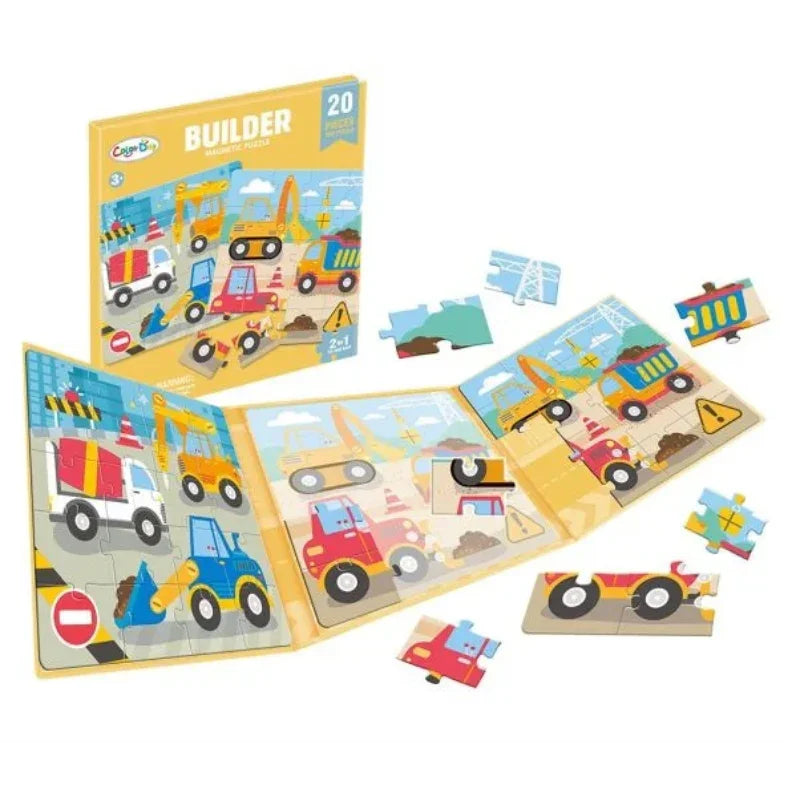 2 In 1 Color Day Builder Magnetic Puzzle For Kids - 20 Pcs