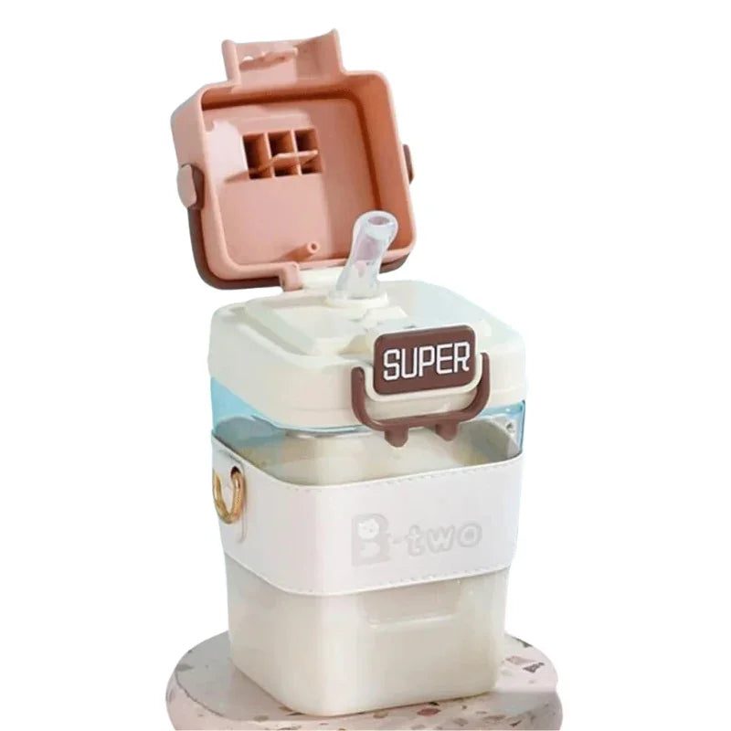 Cartoon Tritan Straw Water Bottle For Kids