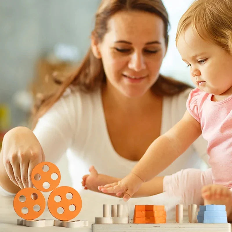 Four Sets Of Columns Early Educational Toy Set For Kids