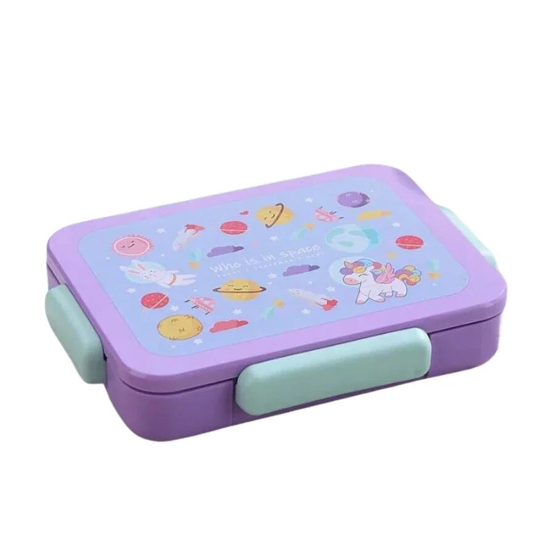 Sleek Designed 5 Compartments Lunch Box With 2 In 1 Spork For Kids Deal