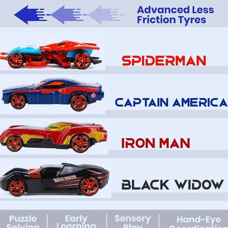 Avengers Diecast Car Set With Advanced Less Friction Tyres - Pack Of 6