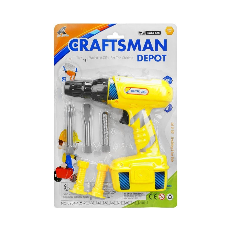 Craftsman Depot Battery Operated Drill Tool Set For Kids