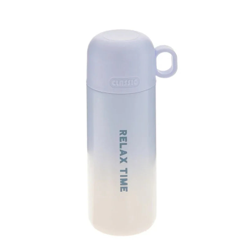 Relax Time Double Shaded Metal Water Bottle With Cup (7232)