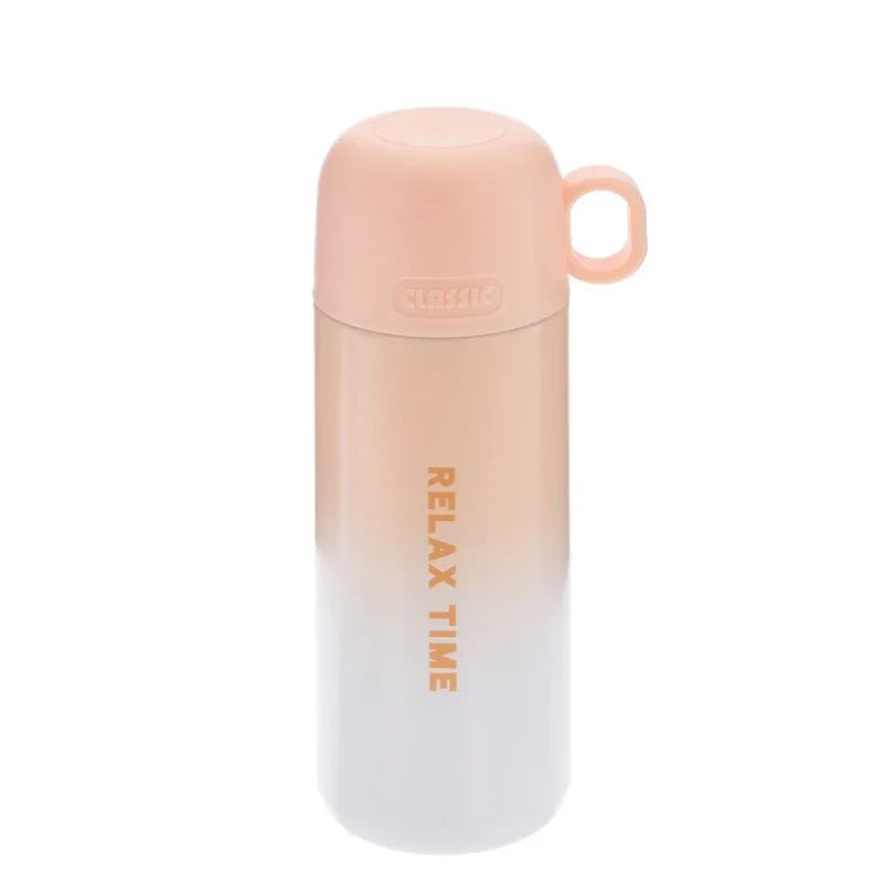 Relax Time Double Shaded Metal Water Bottle With Cup (7232)