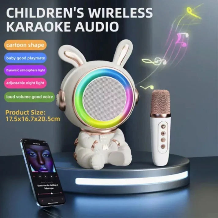 Adorable Rabbit-Shaped Wireless Karaoke Speaker – Mini 10W Sound Fun for Kids