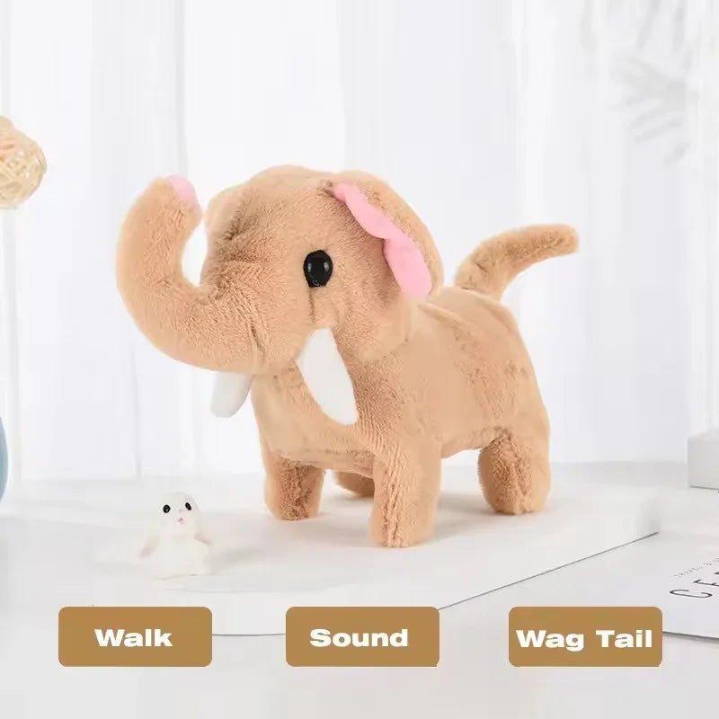 Walking & Talking Plush Elephant – Soft, Sounding, and Moving Toy