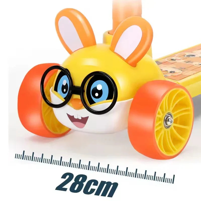 Foldable 3-Wheel Scooter with Flashing Wheels & Adjustable Height