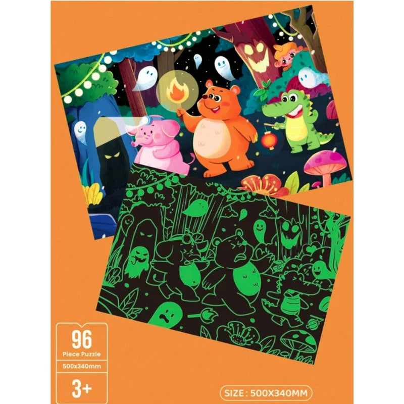 Jigsaw Luminous Puzzle Educational Toy For Kids-96 Pcs
