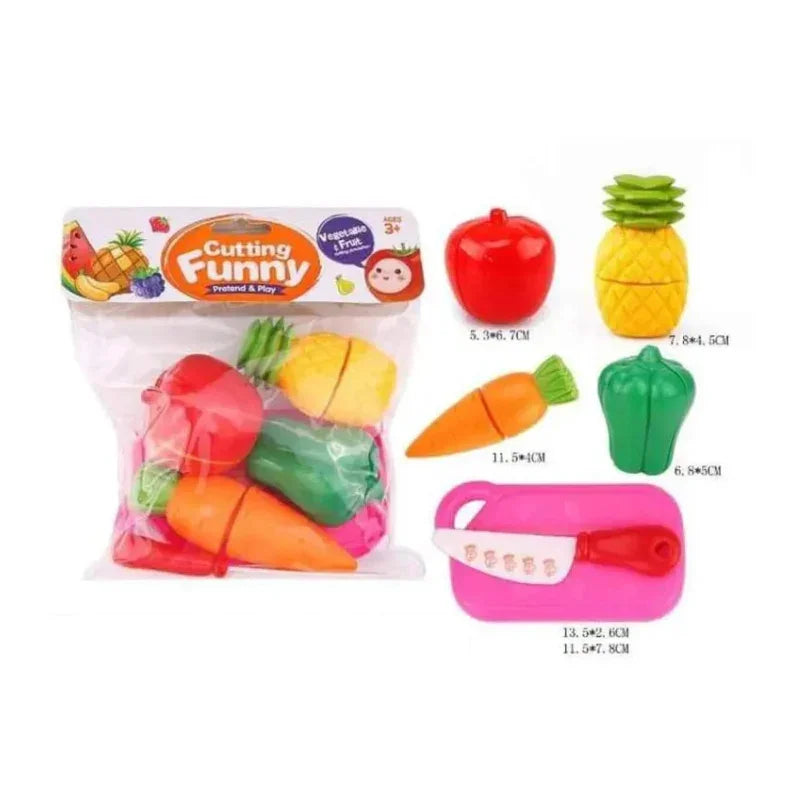 Funny Pretend Play Vegetable Cutting Toy Set For Kids - 6 Pcs