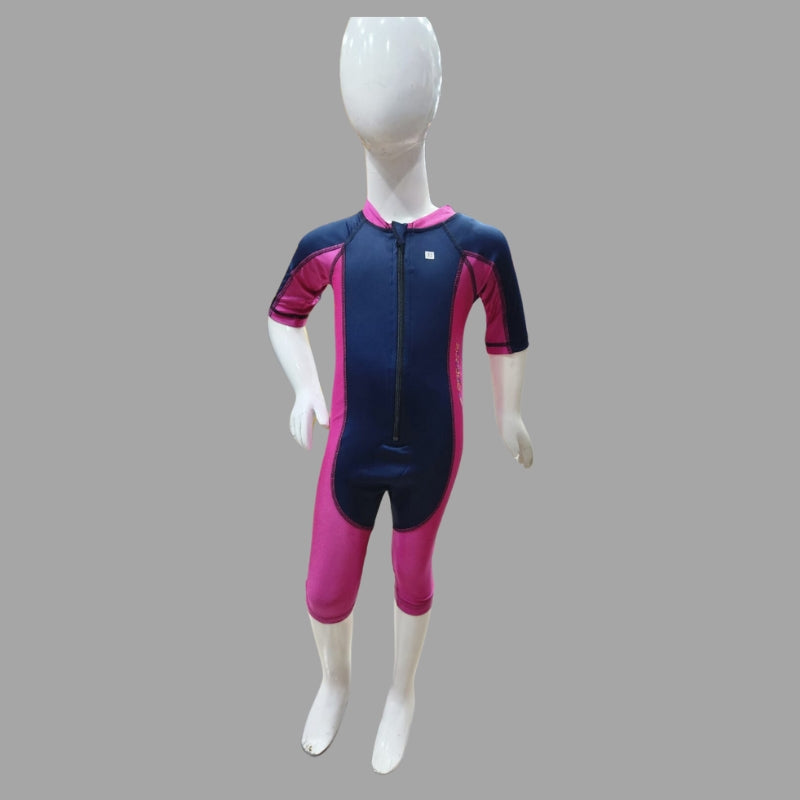 Speedo Single Piece Zipper Swimwear For Kids - Pink