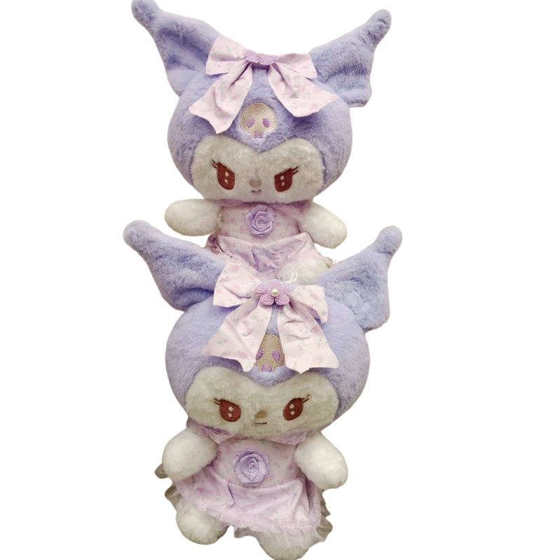 Premium Kuromi Pastel Purple Plush Toy with Dress & Bow