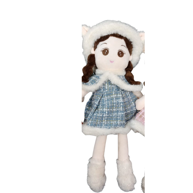 Premium Soft Plush Winter Girl Doll with Hood & Cape (50 CM)