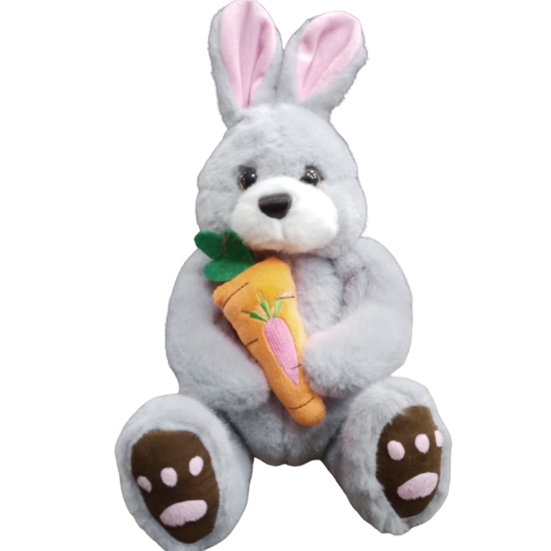 Adorable Long-Eared Bunny Rabbit Plush Toy with Cute Overall Outfits