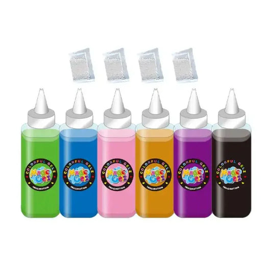 CraftWonders DIY Crystal Creations Kit: Creative Clay and Glue for Imaginative Play (6 Bottles)