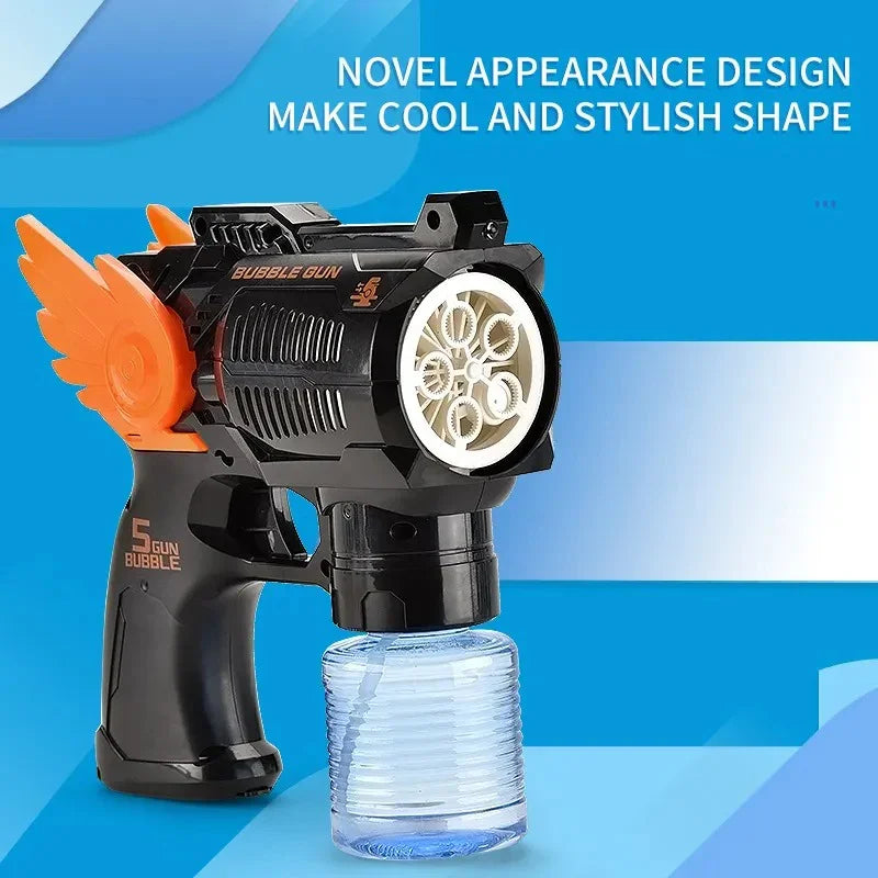Electric Bubble Gun Toy with Fan Design – Automatic Bubble Blower for Kids
