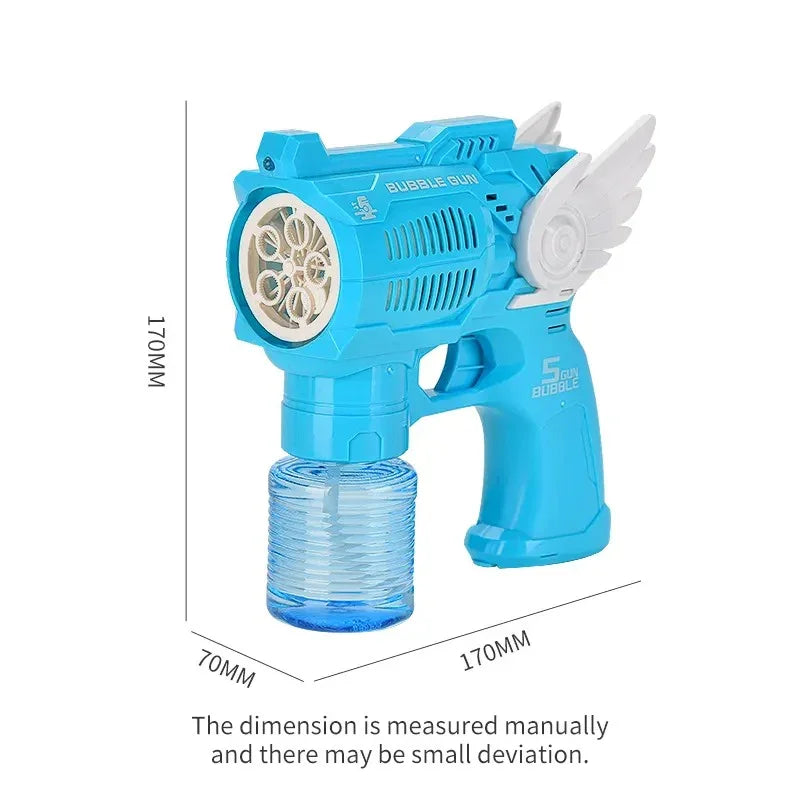 Electric Bubble Gun Toy with Fan Design – Automatic Bubble Blower for Kids