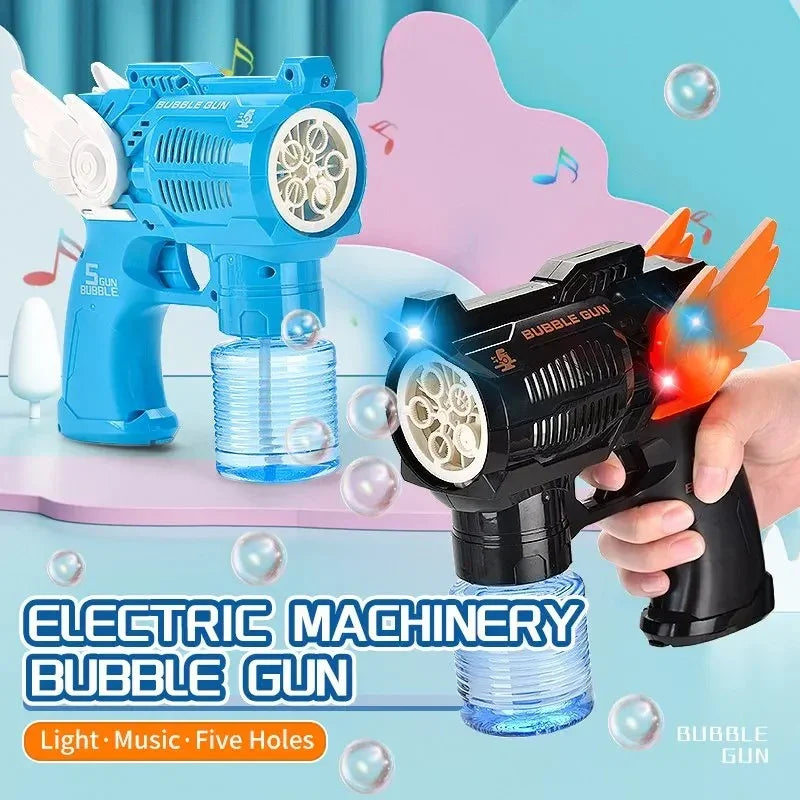 Electric Bubble Gun Toy with Fan Design – Automatic Bubble Blower for Kids
