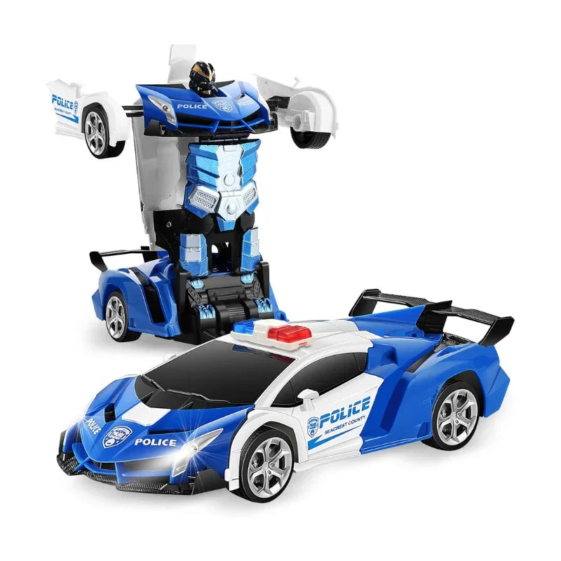 Transformable RC Car Robot with Smoke – Remote Control Deformation Toy with 360° Speed Drifting