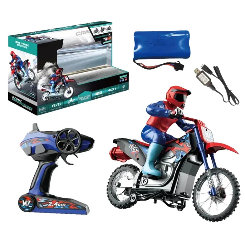 Rechargeable Remote Control Dirt Bike Toy with Rider – High-Speed Racing & Stunt Performance