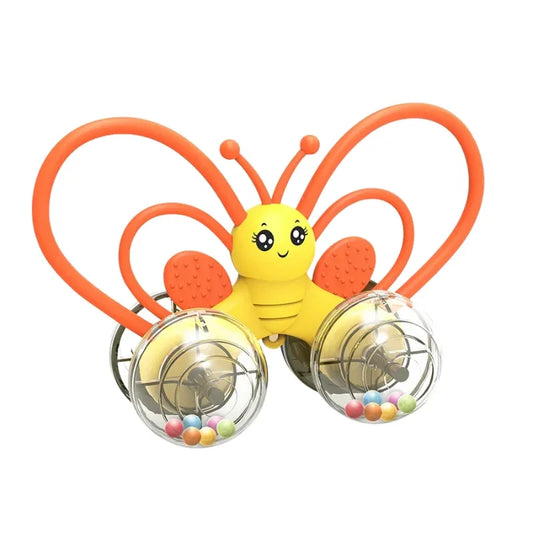Colorful Butterfly & Dino Baby Rattle Toy with Bells – Teether & Sound Sensory Play for Infants