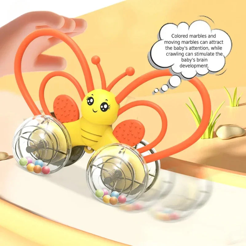 Colorful Butterfly & Dino Baby Rattle Toy with Bells – Teether & Sound Sensory Play for Infants