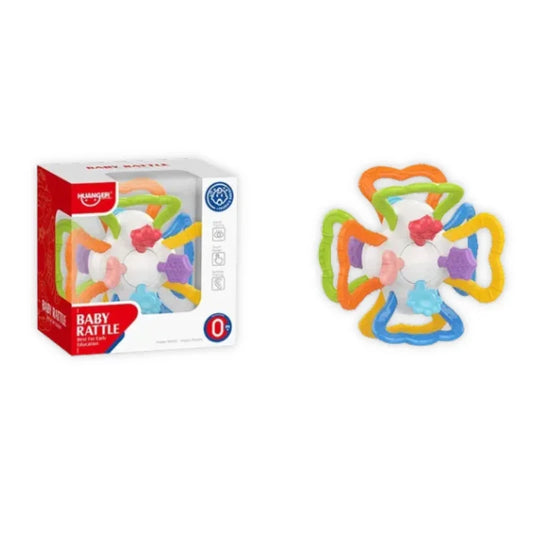 Soft Silicone Baby Teether Ball with Rattle – Safe, Sensory & Easy-Grip Toy for Infants