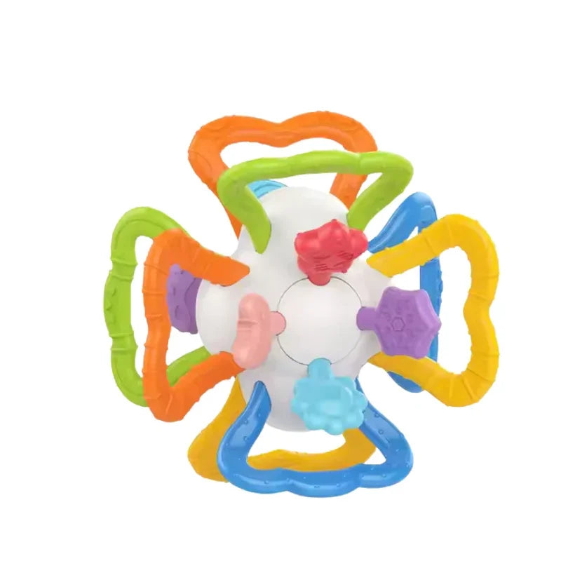 Soft Silicone Baby Teether Ball with Rattle – Safe, Sensory & Easy-Grip Toy for Infants