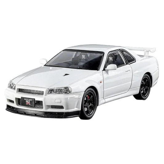 Nissan Skyline Spec II 1:24 Scale Die-Cast Model – White Pearl Collectible Car