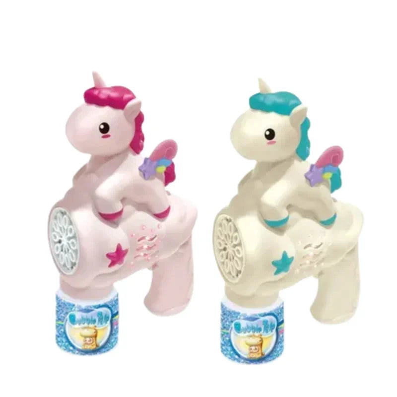Unicorn Automatic Bubble Gun – Cute Cartoon Style Bubble Maker for Kids
