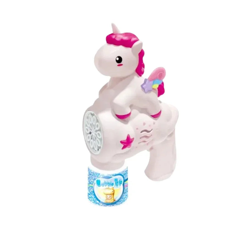 Unicorn Automatic Bubble Gun – Cute Cartoon Style Bubble Maker for Kids