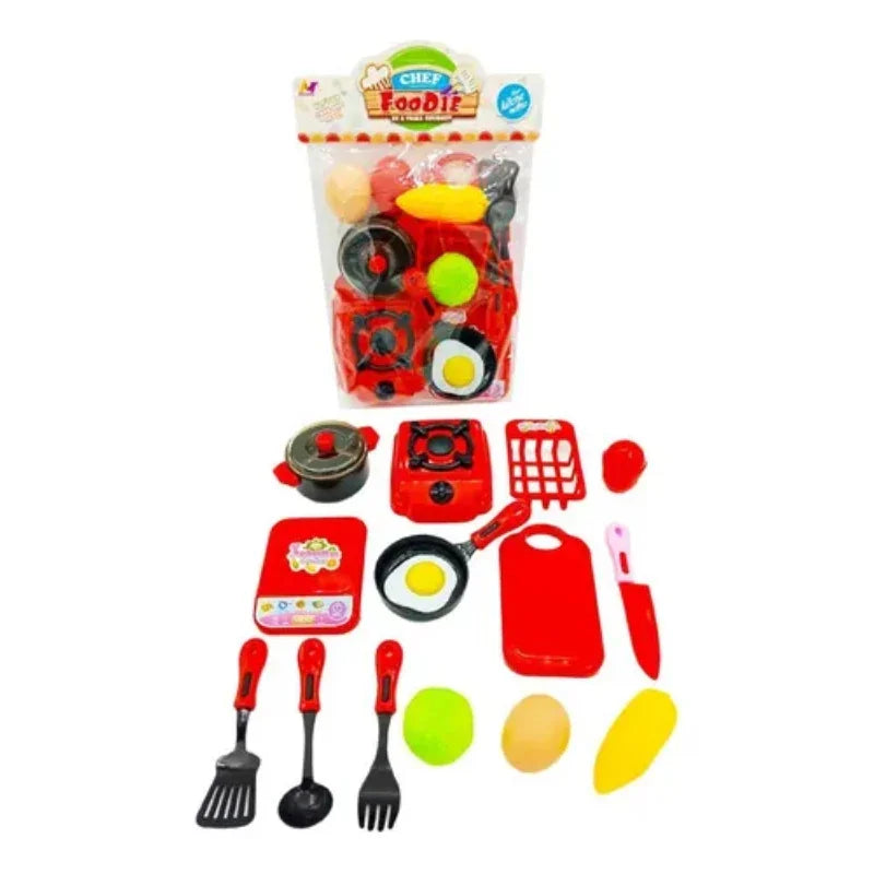 Kids Deluxe Kitchen Cooking Pan & Utensils Playset – Fun Pretend Play for Little Chefs
