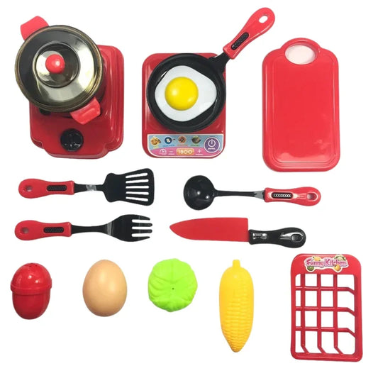 Kids Deluxe Kitchen Cooking Pan & Utensils Playset – Fun Pretend Play for Little Chefs