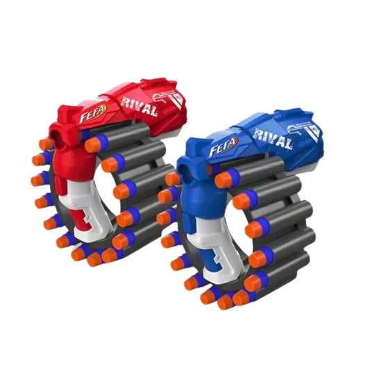 Soft Foam Bullet Blaster Toy Gun with 20 Darts & Target Wristband – 60ft Range Shooting Game for Kids