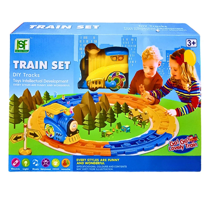 Go Go Lovely Train Set - 7-Piece DIY Track Set for Kids with Lights and Music - Educational Toy