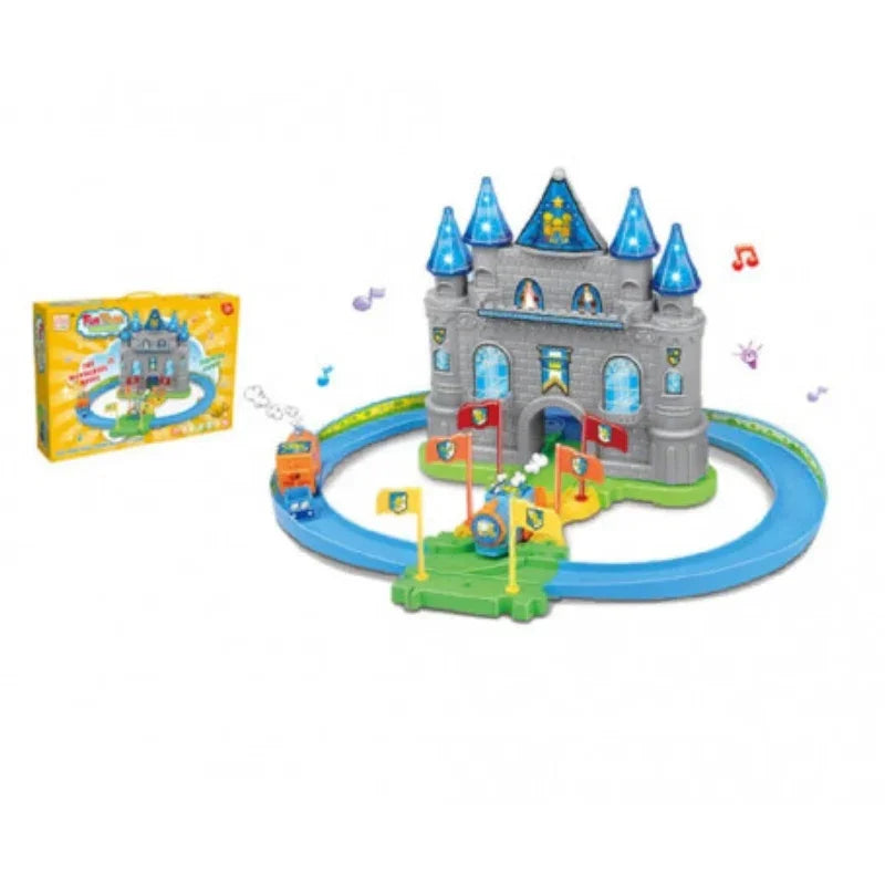 Build & Play Electronic Train Paradise Set – DIY Brick Railway Game with Flashing Lights for Young Engineers