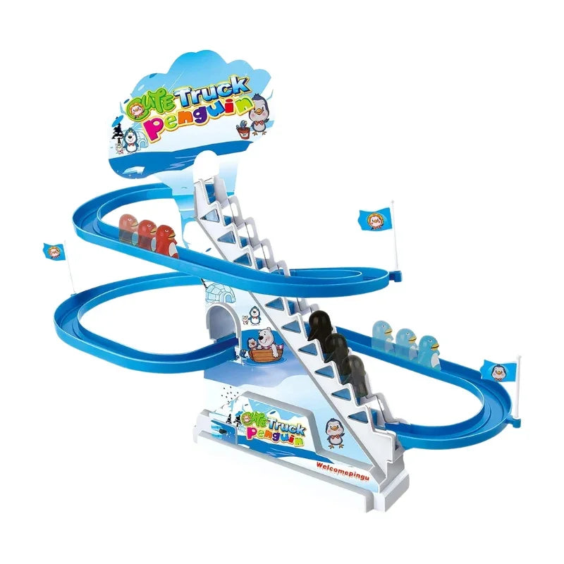 Penguin Race Game Toy Set – Musical Roller Coaster with LED Lights