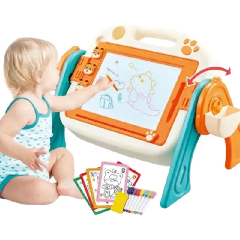Multifunctional Kids Study Table with Double-Sided Writing Board & Accessories