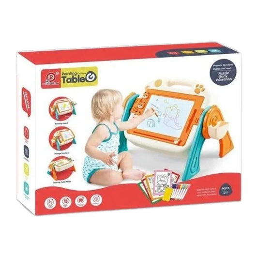 Multifunctional Kids Study Table with Double-Sided Writing Board & Accessories