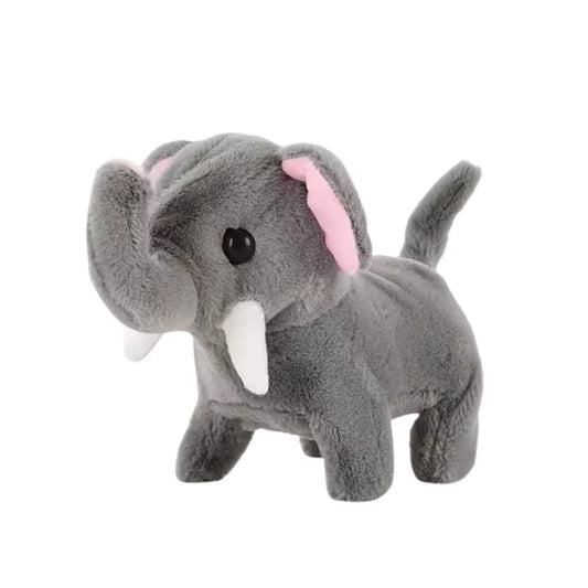 Walking & Talking Plush Elephant – Soft, Sounding, and Moving Toy