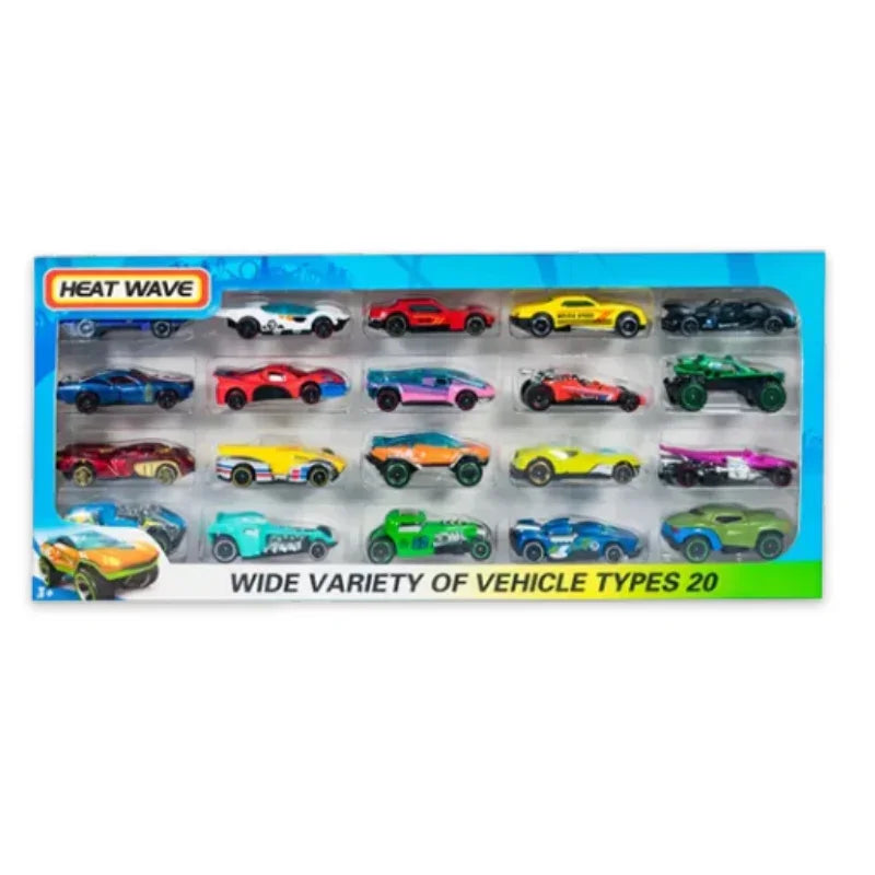 Classic Car Model Set – 20-Piece Mini Die-Cast Vehicle Collection with Free Wheel Design