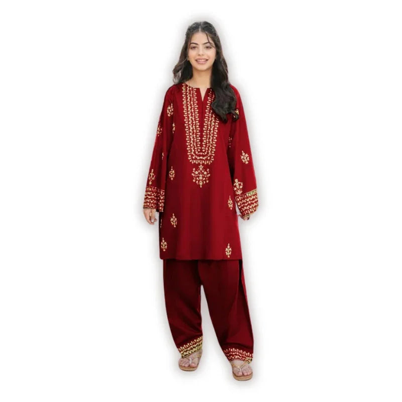 Premium Silk 2-Piece Suit for Girls – Stylish & Comfortable Traditional Wear