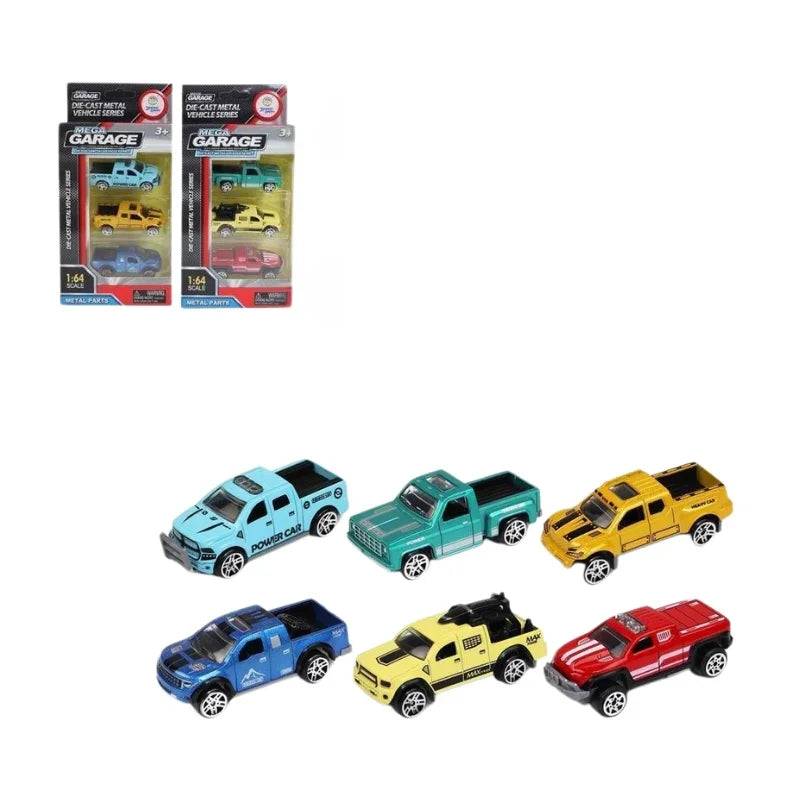 Street Convoy Alloy Car Series – 3-Pack Die-Cast Mini Vehicles for Kids Assorted