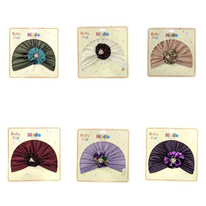 Flower Colored Turban Caps Soft Stylish Headwear Babie