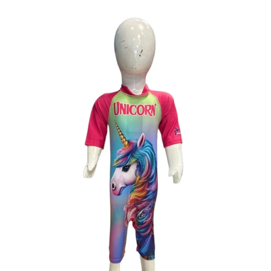 Unicorn Kids Swimsuit Full Body One-Piece Swimwear for Girls