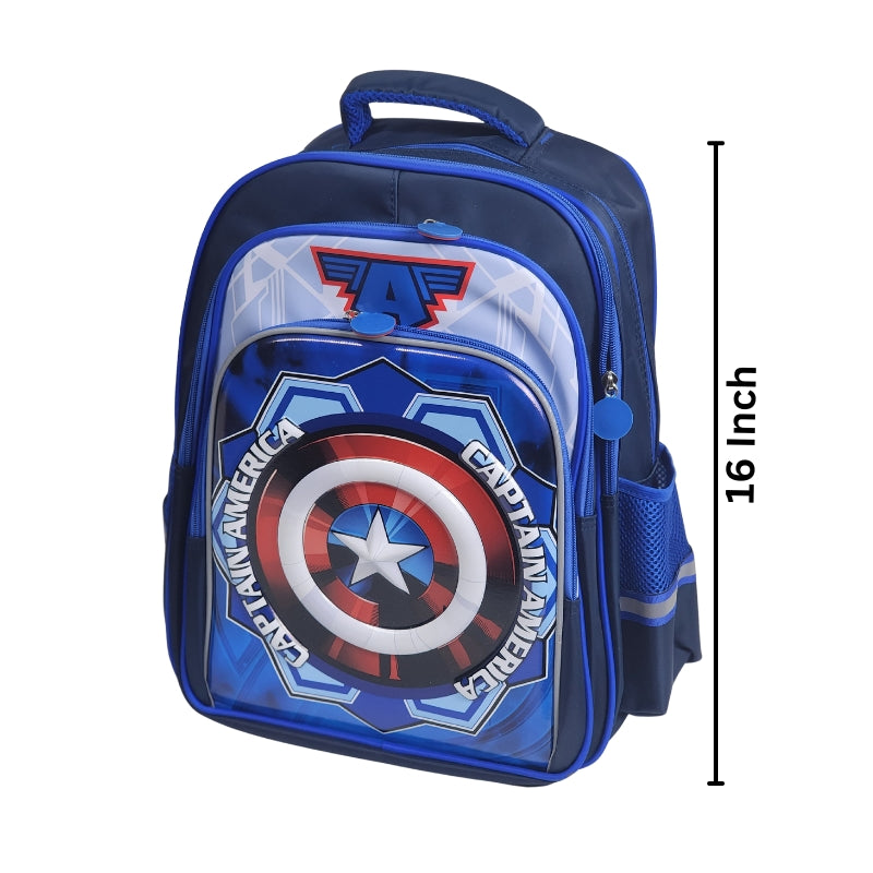 3D Captain America School Bag Waterproof Lightweight Backpack 16 Inch (GB-2021)