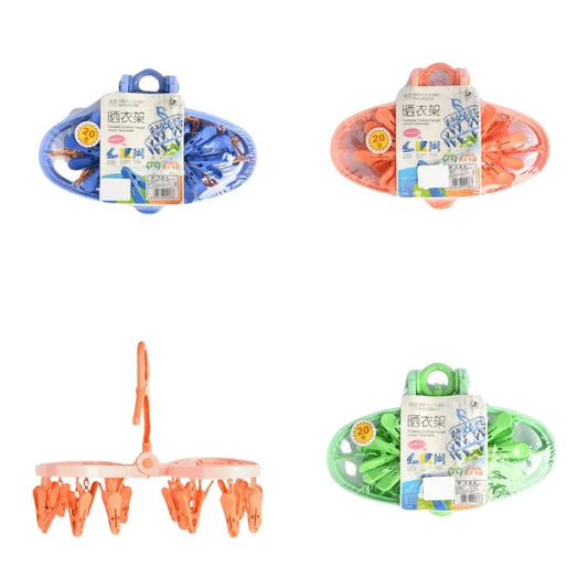 Laundry Hanger with 20 Clips  Space-Saving and Durable Design